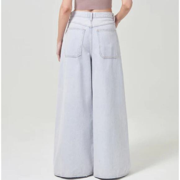 Agolde Women Nolan Jeans 30 Blue Denim High Waist Light Wash Wide Leg 26 - Picture 3 of 13